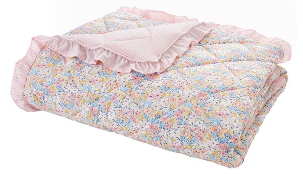 Rózsaszín steppelt ágytakaró 220x230 cm Darcy Floral – Catherine Lansfield