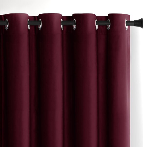 Borvörös bársony dimout (részleges sötétítő) függöny 140x245 cm Eyelets – Restilo