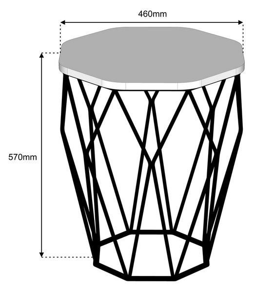 Hanah Home Side Table Oak Black Sofya - Oak