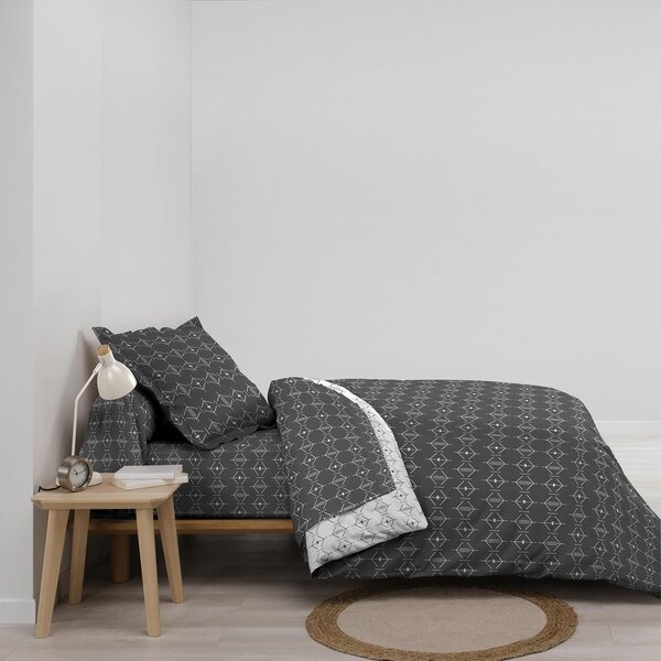 Sötétszürke egyszemélyes pamut paplanhuzat 140x200 cm Aristide – douceur d'intérieur