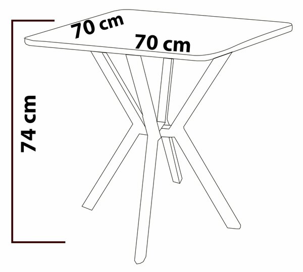 Hanah Home Dining Table Walnut Elma 70 - Walnut