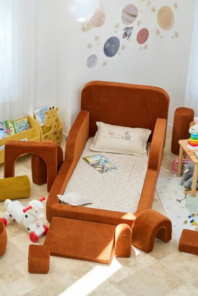 Atelier Del Sofa Funbed egyszemélyes gyerekágy, téglavörös