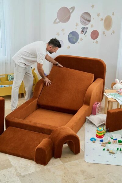 Atelier Del Sofa Funbed egyszemélyes gyerekágy, téglavörös