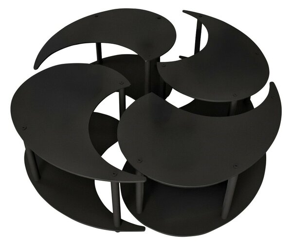 Hanah Home Coffee Table Set Black Yin Yang 4 70 - Black