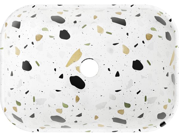 Mexen Rita, asztali mosogató 455x325x135 mm, fehér-terrazzo mintás, 21084587