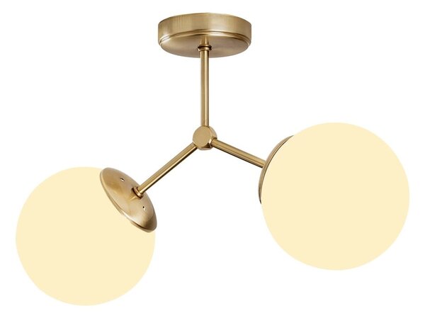 Fehér-sárgaréz színű mennyezeti lámpa üveg búrával 15x44 cm Damar – Opviq lights