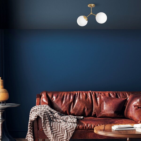 Fehér-sárgaréz színű mennyezeti lámpa üveg búrával 15x44 cm Damar – Opviq lights