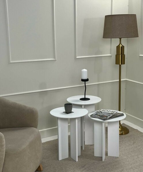 Hanah Home Leo dohányzóasztal szett (55 + 50 + 45) - Fehér