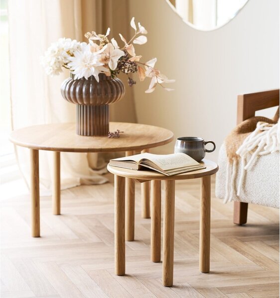 Tölgyfa kerek tárolóasztal ø 40 cm Jena – House Nordic