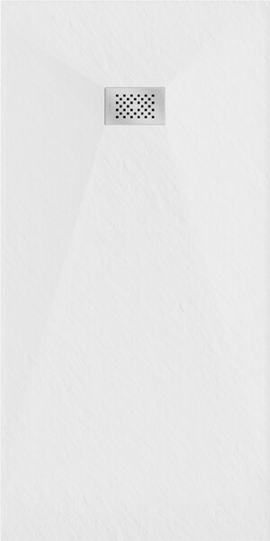 Mexen Hugo, téglalap alakú zuhanytálca SMC 170 x 80 cm, fehér, acél huzat, 42108017-X