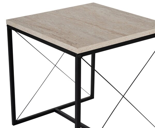 Hanah Home Coffee Table Set Travertine Black Defne - Black, Travertine