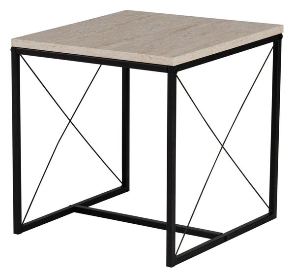 Hanah Home Coffee Table Set Travertine Black Defne - Black, Travertine