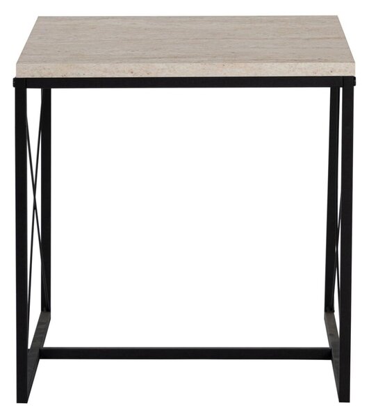Hanah Home Coffee Table Set Travertine Black Defne - Black, Travertine