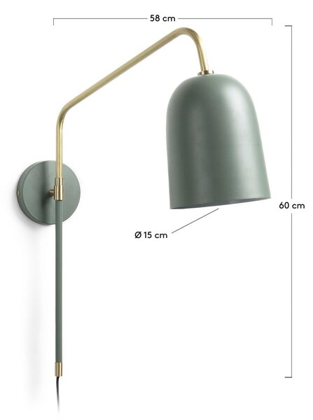 Zöld fali lámpa ø 15 cm Audrie – Kave Home