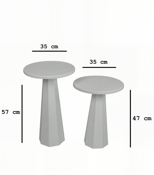 Hanah Home dohányzóasztal szett White Lilyum (57 + 47) - fehér