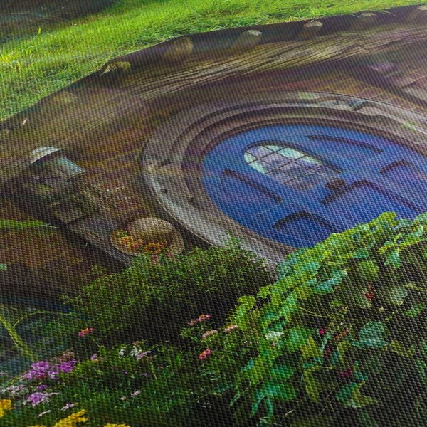 Kép - Hobbitfalva (órával) (90x30 cm)