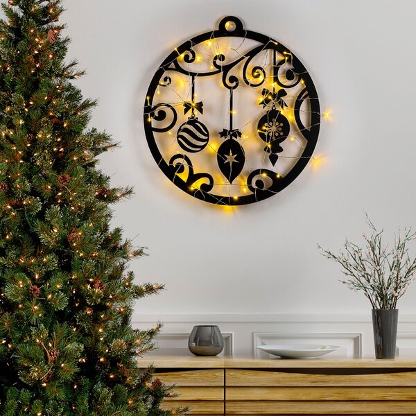 Wallity Dekoratív Fém Fali Dísz Fekete XMASBLACK - 028
