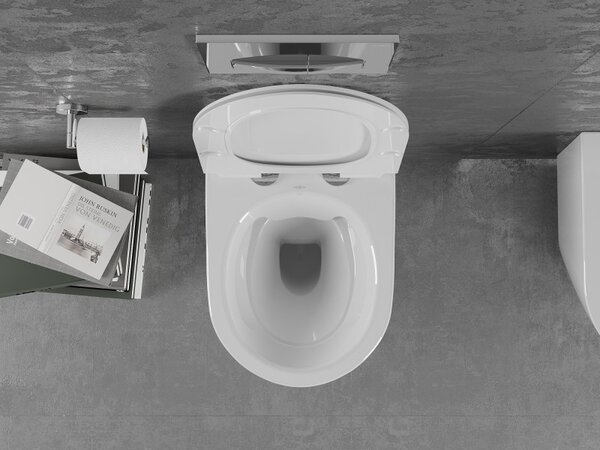 Mexen LENA Perem nélküli, függő WC csésze, lassan süllyedő ülőkés SLIM, 48 x 36 cm, gazette, 30224099