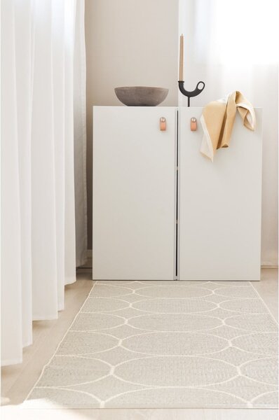 Krémszínű kültéri-beltéri szőnyeg 70x100 cm Boo Linen – Pappelina