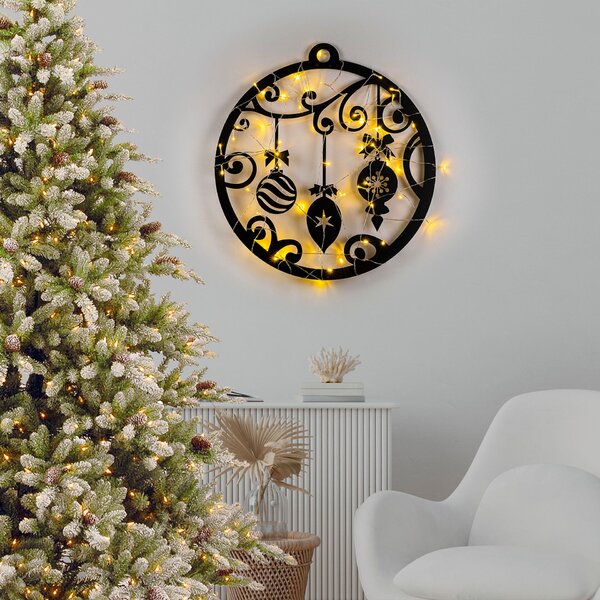Wallity Dekoratív Fém Fali Dísz Fekete XMASBLACK - 028