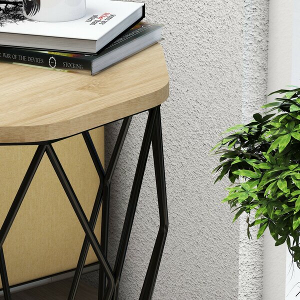 Hanah Home Side Table Oak Black Sofya - Oak