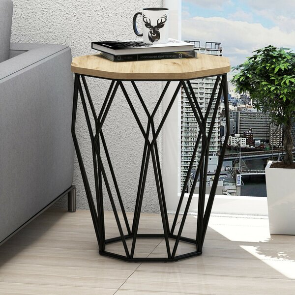 Hanah Home Side Table Oak Black Sofya - Oak