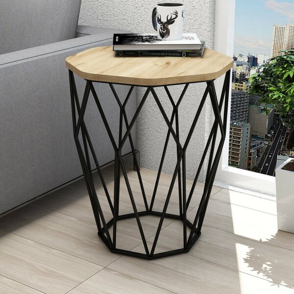 Hanah Home Side Table Oak Black Sofya - Oak