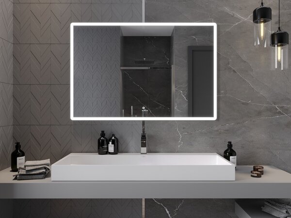 Mexen Navia, LED fürdoszobai tükör háttérvilágítással 120 x 80 cm, 6000K, páramentesíto, 9803-120-080-611-00