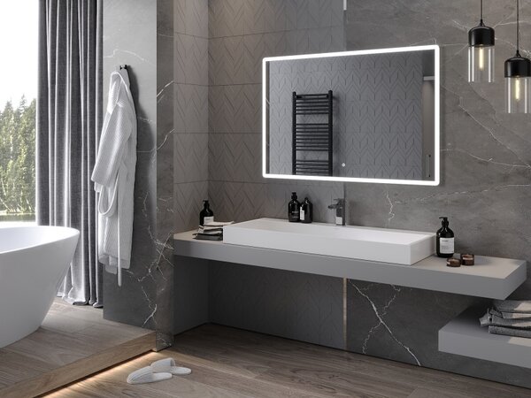 Mexen Navia, LED fürdoszobai tükör háttérvilágítással 120 x 80 cm, 6000K, páramentesíto, 9803-120-080-611-00