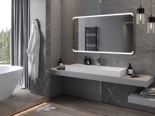 Mexen Nida, LED fürdoszobai tükör háttérvilágítással 140x080 cm, 6000K, páramentes, 9806-140-080-611-00
