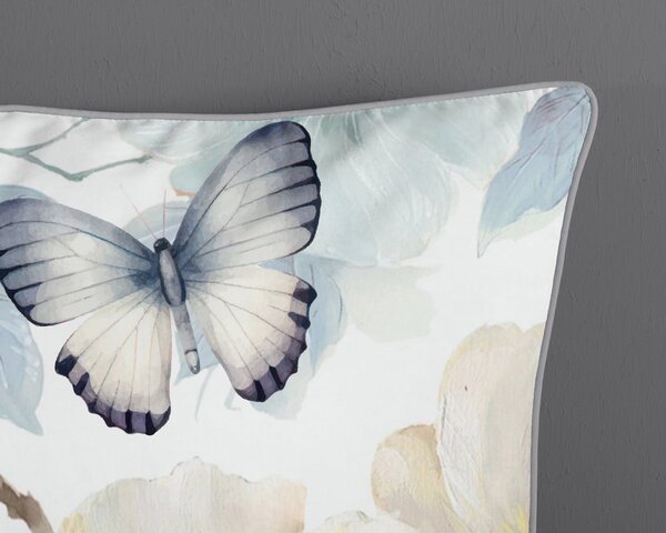 Fehér-zöld kétszemélyes-hosszabbított pamut-szatén ágyneműhuzat 200x220 cm Adiwanya – Descanso