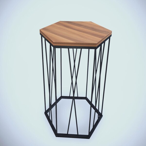 Hanah Home Side Table Walnut Black Cetrus - Walnut