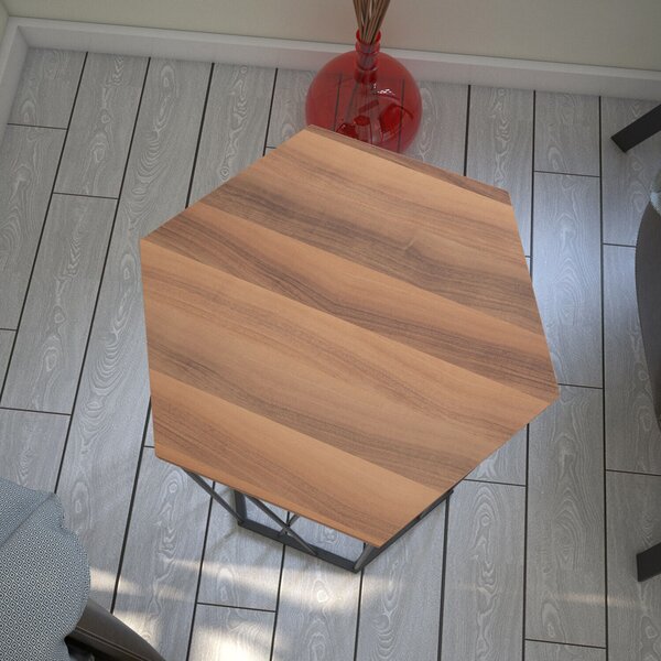 Hanah Home Side Table Walnut Black Cetrus - Walnut