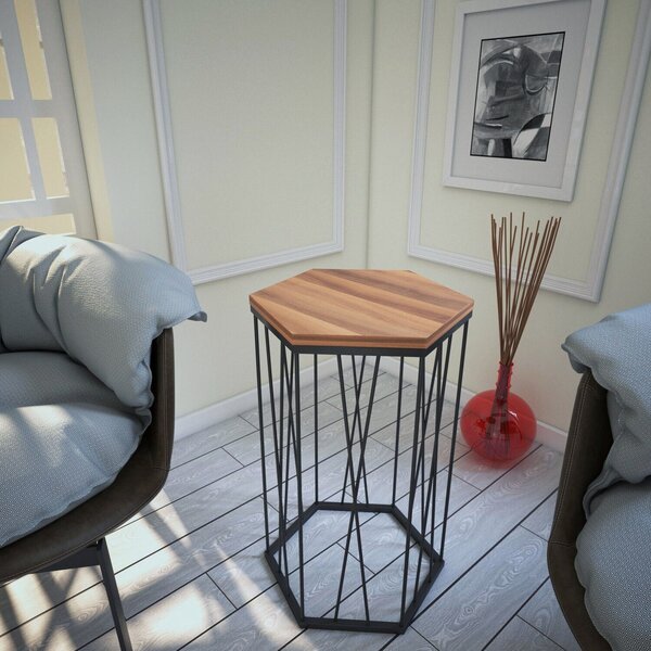 Hanah Home Side Table Walnut Black Cetrus - Walnut