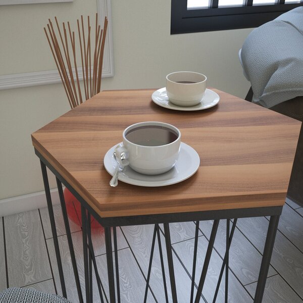 Hanah Home Side Table Walnut Black Cetrus - Walnut