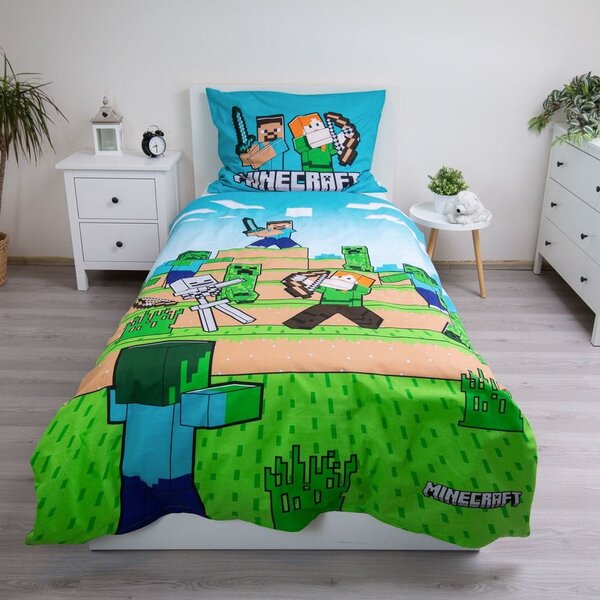 Egyszemélyes pamut gyerek ágyneműhuzat 140x200 cm Minecraft "We got this" – Jerry Fabrics