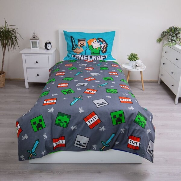 Egyszemélyes pamut gyerek ágyneműhuzat 140x200 cm Minecraft "We got this" – Jerry Fabrics