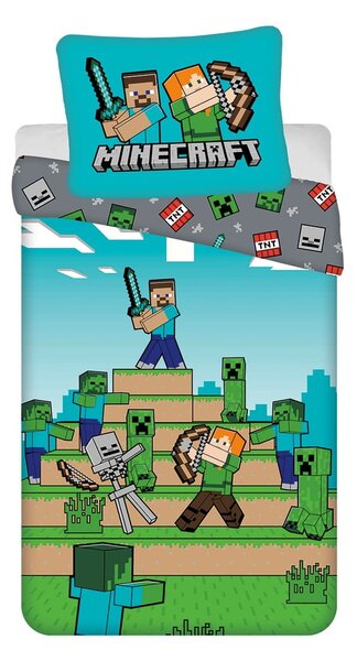 Egyszemélyes pamut gyerek ágyneműhuzat 140x200 cm Minecraft "We got this" – Jerry Fabrics