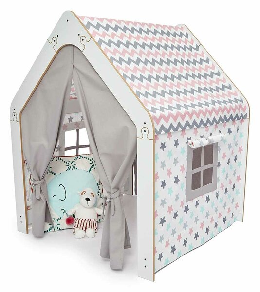Hanah Home gyermek játszósátor, fából készült - fehér, rózsaszín