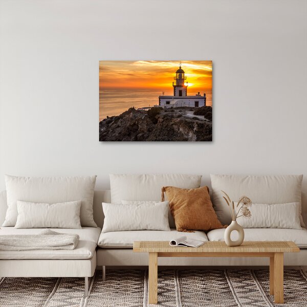 Világítótorony naplementekor képe (70x50 cm)