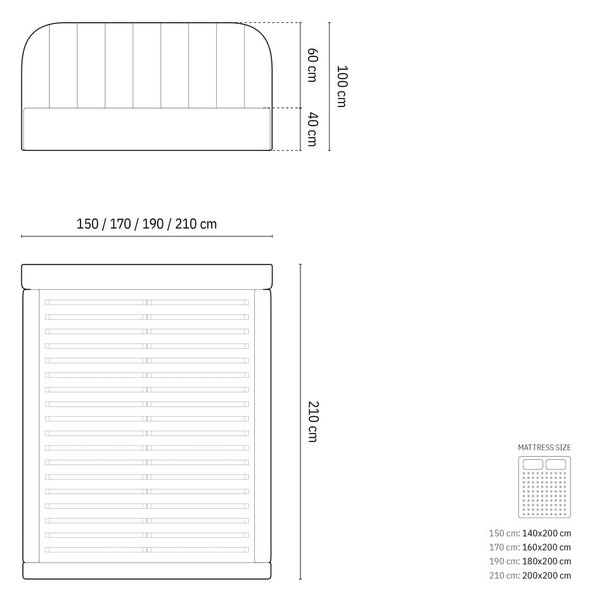 Bézs kárpitozott ágyneműtartós franciaágy ágyráccsal 140x200 cm Juno – Windsor & Co Sofas