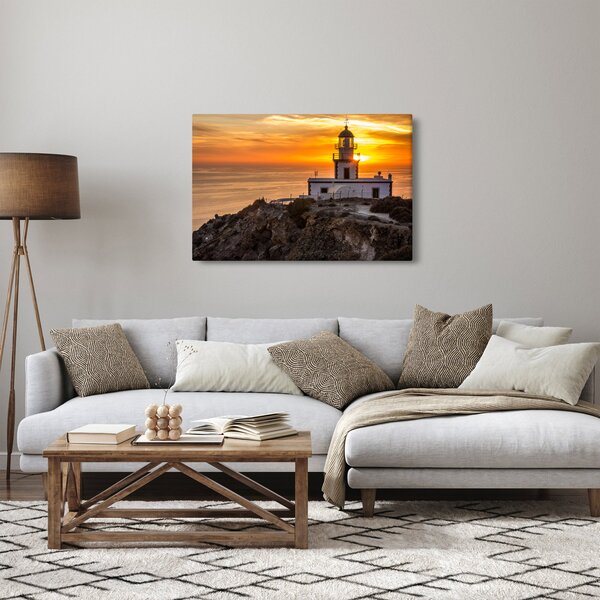 Világítótorony naplementekor képe (90x60 cm)