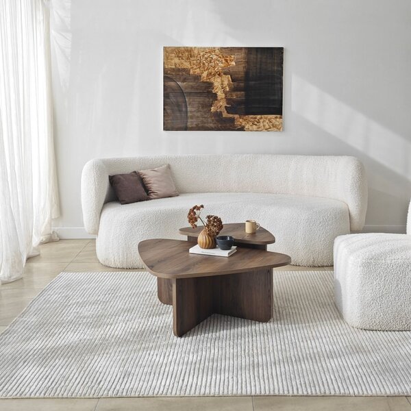 Hanah Home Coffee Table Set Walnut Ballare Set - Walnut