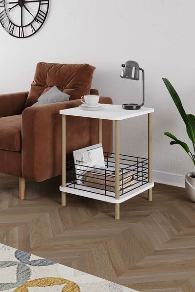 Hanah Home Lerakóasztal Fehér Fekete Pk-0026
