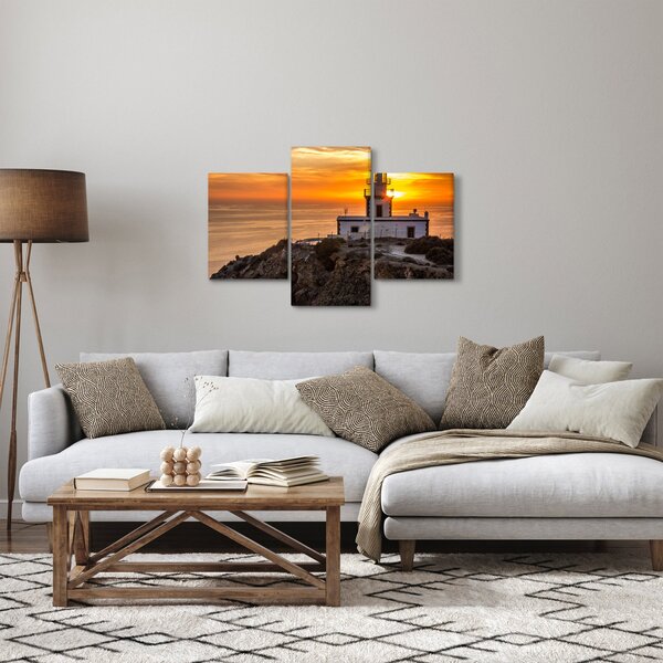 Világítótorony naplementekor képe (90x60 cm)