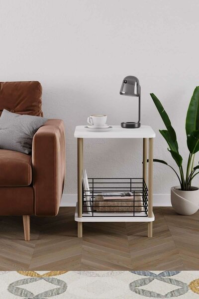 Hanah Home Lerakóasztal Fehér Fekete Pk-0026