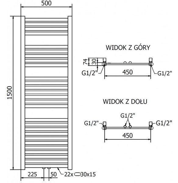 Mexen, Mexen Hades elektromos melegítő 1500 x 500 mm, 600 W, arany - W104-1500-500-2600-50