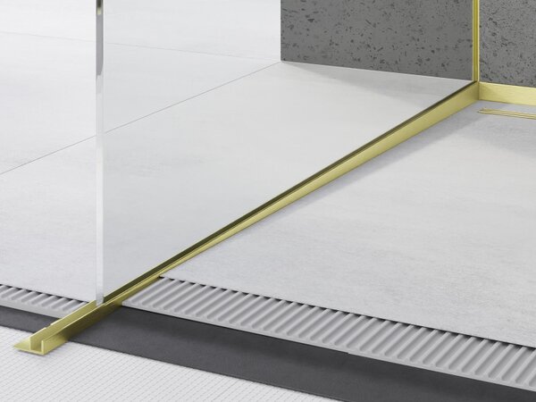 Mexen Line-B üvegcsík 120 cm bal oldali, matt arany, 185504120L