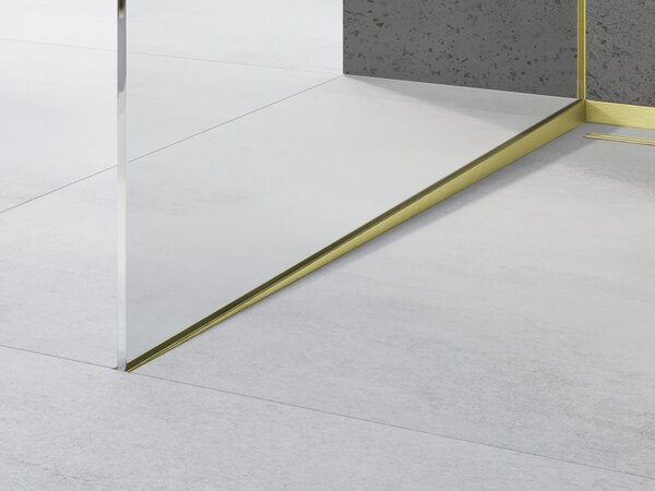 Mexen Line-B üvegcsík 120 cm bal oldali, matt arany, 185504120L