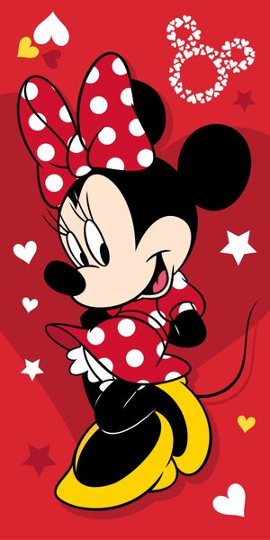 Disney Minnie Pretty in Red fürdőlepedő, strand törölköző 70x140cm